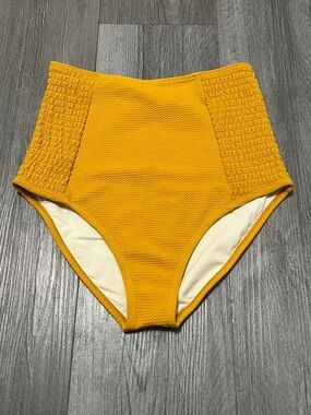 RAD Swim woman’s High-Waist bikini bottom’s / mustard Yellow / Size XS